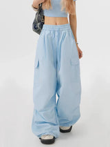 Y2K High Waist Wide Leg Cargo Pants