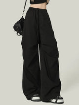 Y2K High Waist Black Cargo Pants