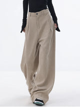 Y2K High Waist Corduroy Wide Leg Pants