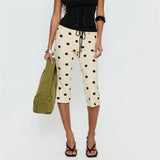 Y2K Polka Dot High Waist Capri Pants