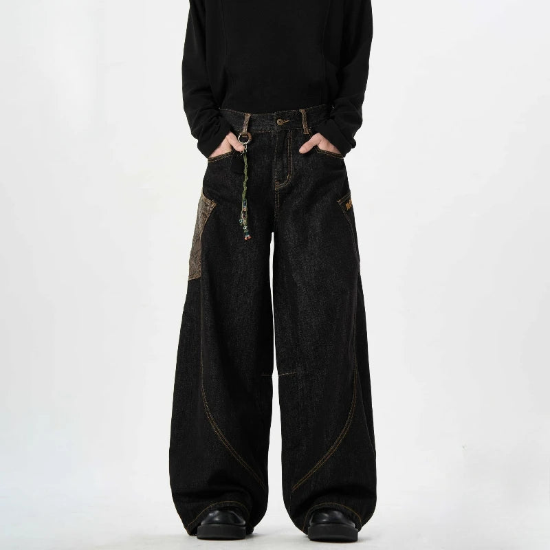 Y2K Snake Patch Baggy Jeans