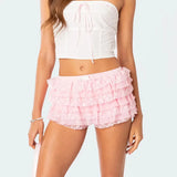 Coquette Mesh Ruffle Bloomer Skirt Shorts