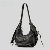 Y2K Punk Strappy PU Leather Underarm Bag