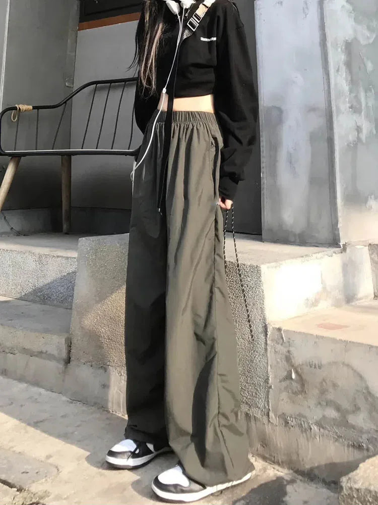 Y2K High Waist Wide Leg Cargo Pants