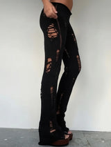 Pantalon Y2K Hollow Crochet Taille Haute Streetwear – MAUVSTUDIO®