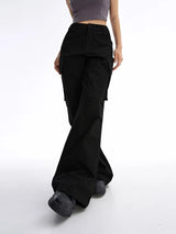 Y2K High Waist Flare Cargo Pants