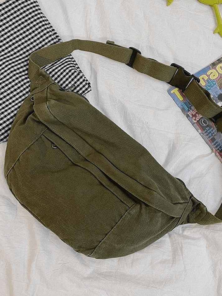 Sac à bandoulière à capacité de lavage vintage-Bags-MAUV STUDIO-STREETWEAR-Y2K-CLOTHING