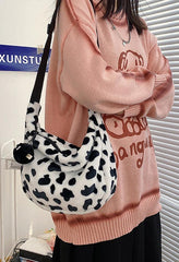 Sac à bandoulière flou à imprimé léopard-Bags-MAUV STUDIO-STREETWEAR-Y2K-CLOTHING