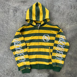 Y2K Stripe Rivet Embroidery Zip Up Hoodie | MAUVSTUDIO®