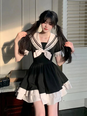 Sailor Collar Mini Dress view 2 | MAUVSTUDIO®