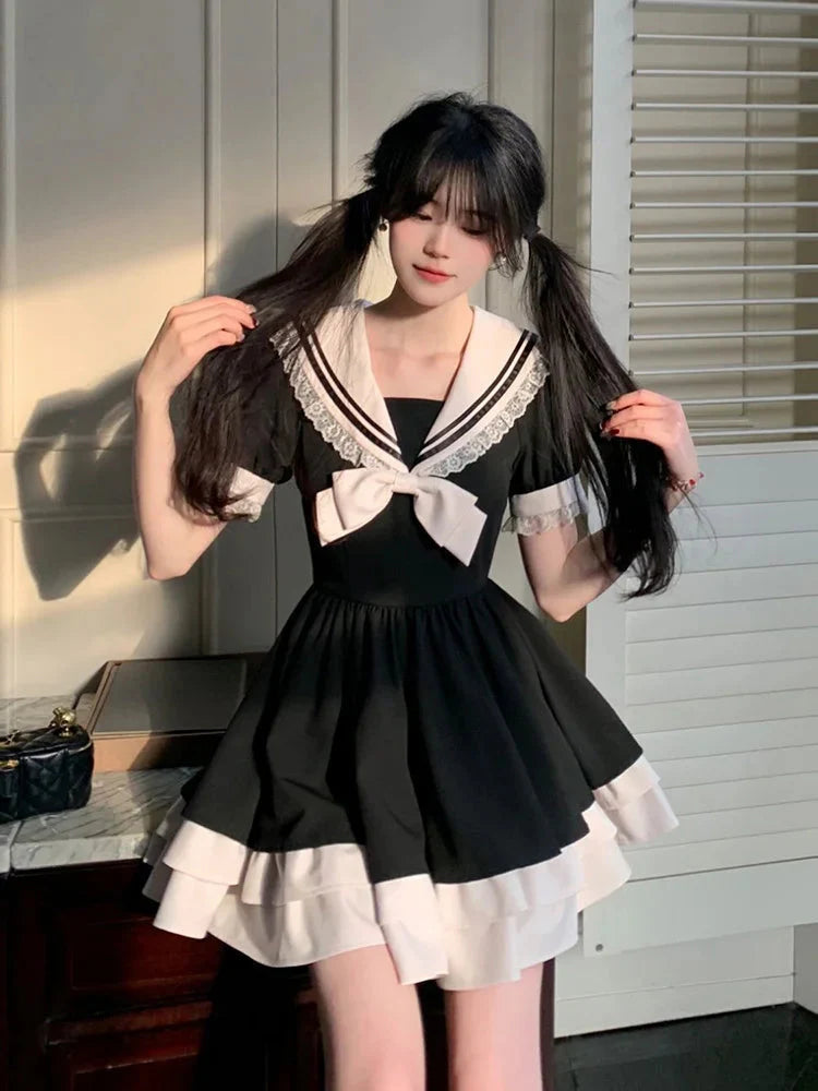 Sailor Collar Mini Dress view 2 | MAUVSTUDIO®