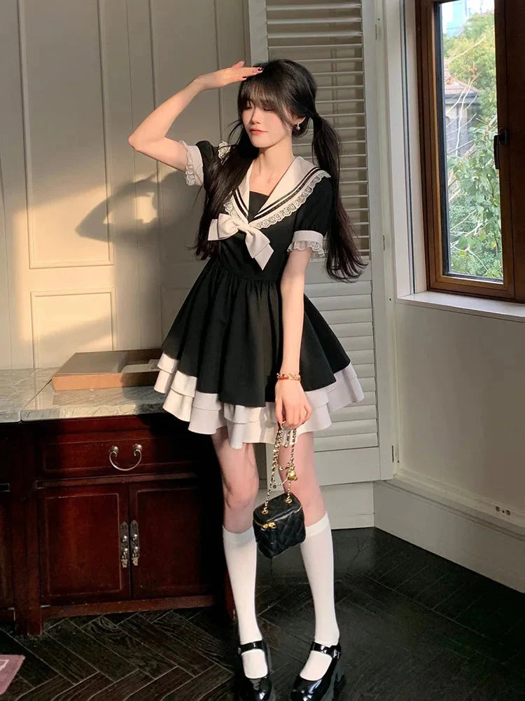 Sailor Collar Mini Dress – MAUVSTUDIO®
