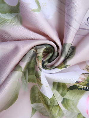 Satin Floral Midi Dress view 6 | MAUVSTUDIO®