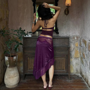 , Y2K skirt styled with a crop top