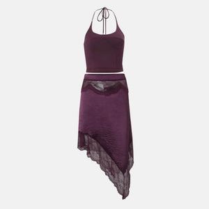, Y2K skirt styled with a crop top