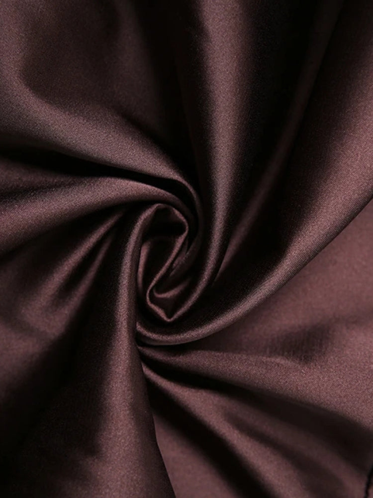 Satin Ruffled Mini Dress view 7 | MAUVSTUDIO®