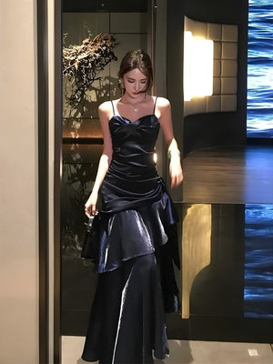 Satin Tiered Maxi Dress view 5 | MAUVSTUDIO®