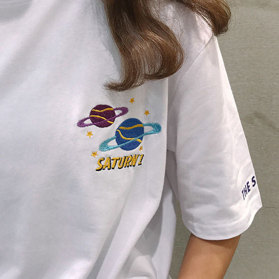 Saturn T-Shirt-T-Shirts-MAUV STUDIO-STREETWEAR-Y2K-CLOTHING