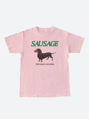 Sausage Dog Tee-Pink-S-Mauv Studio