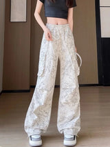 Y2K Tie Dye Wide Leg Cargo Pants