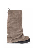 Y2K Pleated Square Toe Knee-High Boots