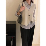 Coquette Irregular Knit V-Neck Sweater Vest