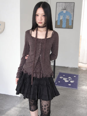 Scarf Detail Cardigan Top