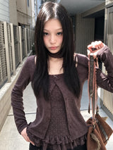 Scarf Detail Cardigan Top