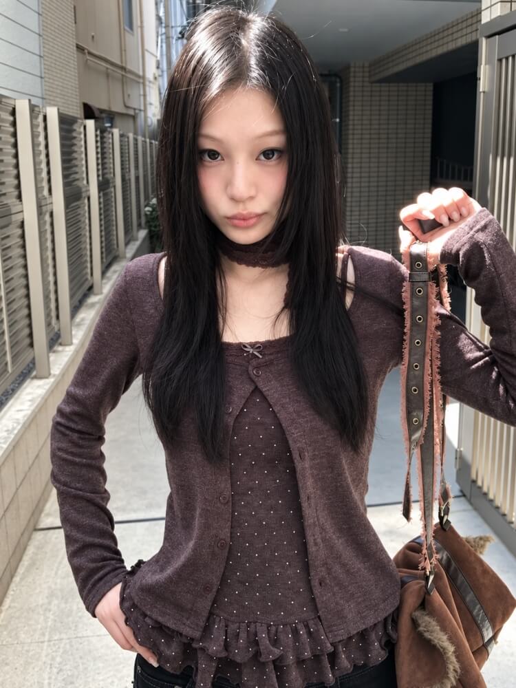 Scarf Detail Cardigan Top