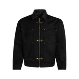 Y2K Multi-Pocket Suede Jacket