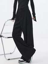 Y2K High Waist Corduroy Wide Leg Pants