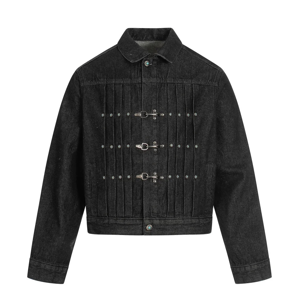Raw Denim Jacket Rivet Details