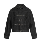 Raw Denim Jacket Rivet Details