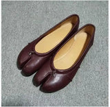 Vegan Leather Split-Toe Tabi Mule Flats