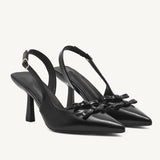 Y2K Butterfly Knot Pointy Toe Slingback Pumps