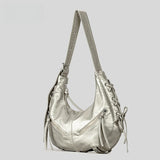 Y2K Punk Strappy PU Leather Underarm Bag