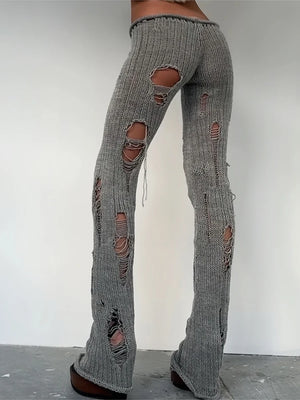 Pantalon Y2K Hollow Crochet Taille Haute Streetwear – MAUVSTUDIO®