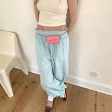 Y2K Striped Balloon Wide Leg Pants