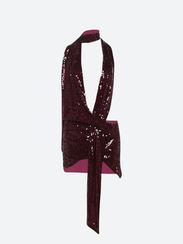 Sequined Backless Mini Dress view 5 | MAUVSTUDIO®