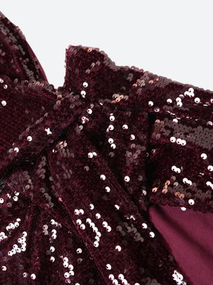 Sequined Backless Mini Dress view 7 | MAUVSTUDIO®