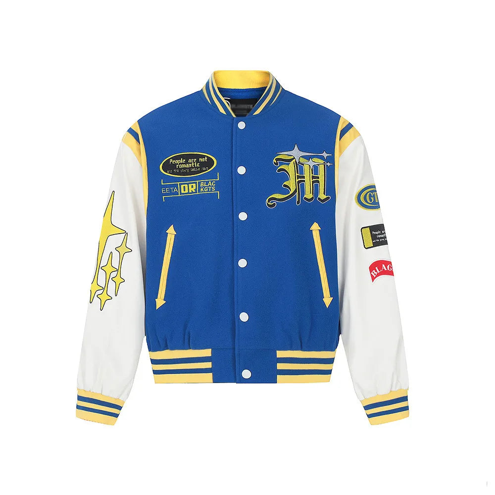 Retro Varsity Jacket with Letter Embroidery