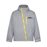 Oversized Plaid Hooded Jacket Zip Closure