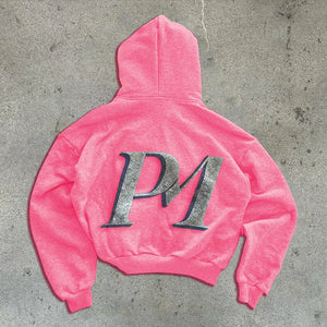 Y2K Printed Zip-Up Street Hoodie back view | MAUVSTUDIO®
