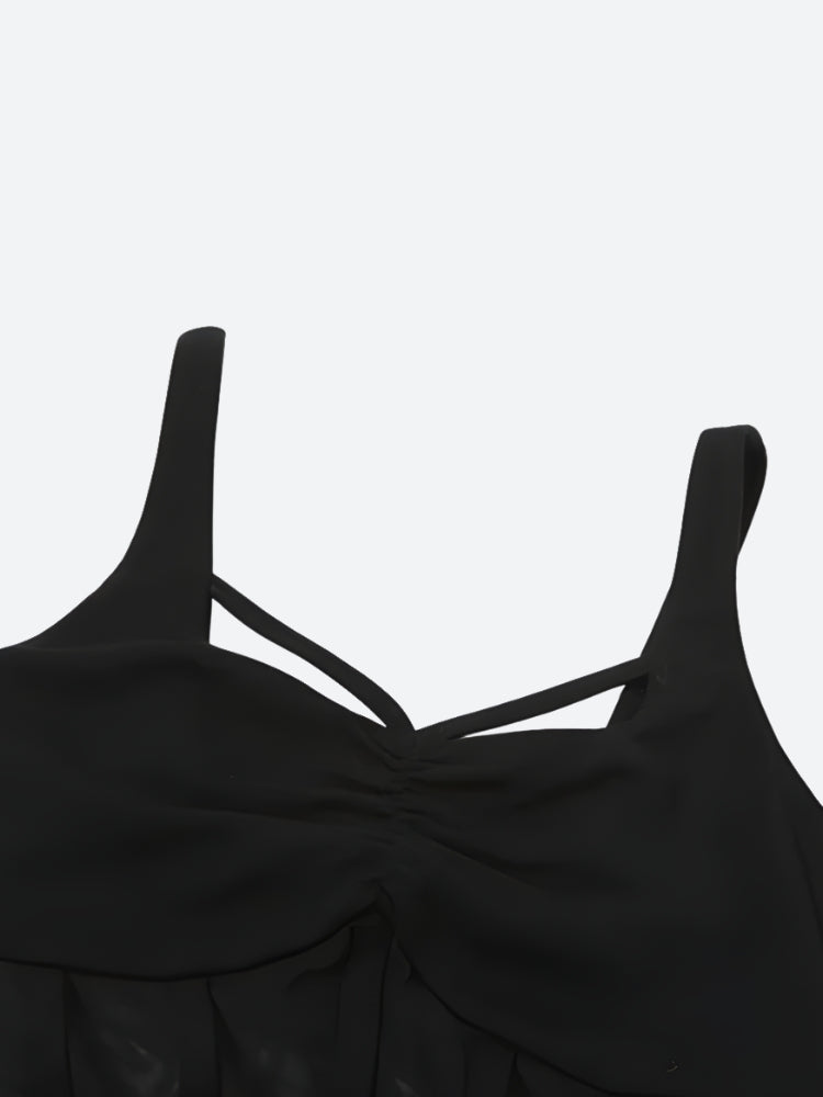 Sheer Bodice Mini Dress view 5 | MAUVSTUDIO®