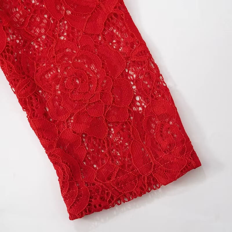 Sheer Lace Maxi Dress view 5 | MAUVSTUDIO®