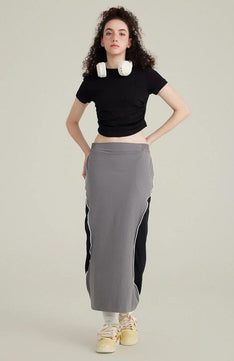 Side Ruched Crop Top-Mauv Studio