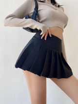 Side Slit College Mini Skirt-Mauv Studio