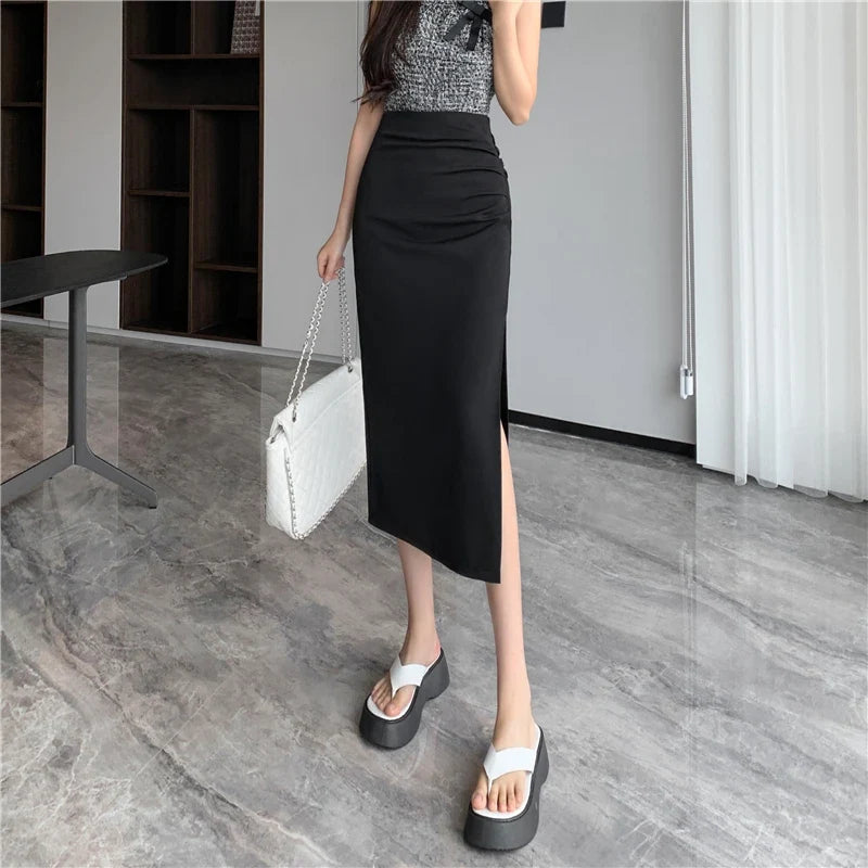 , Y2K skirt styled with a crop top