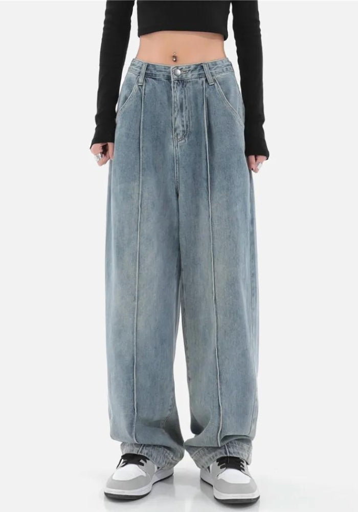 Skater Pleated Baggy Jeans – MAUVSTUDIO®