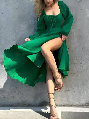 Slit Midi Dress view 2 | MAUVSTUDIO®